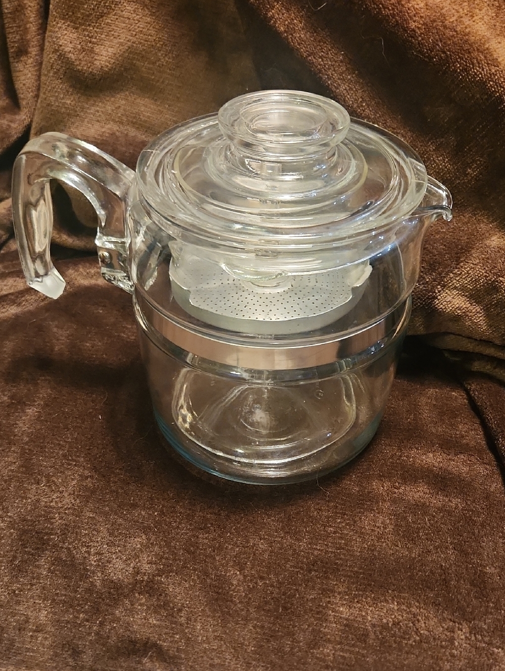 Pyrex Vintage Coffee Perculator 6 Cup Size  - Transparent